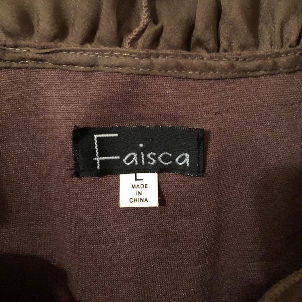 Fiasca Rose High Collar Hunter Green Top Size L - Picture 5 of 8
